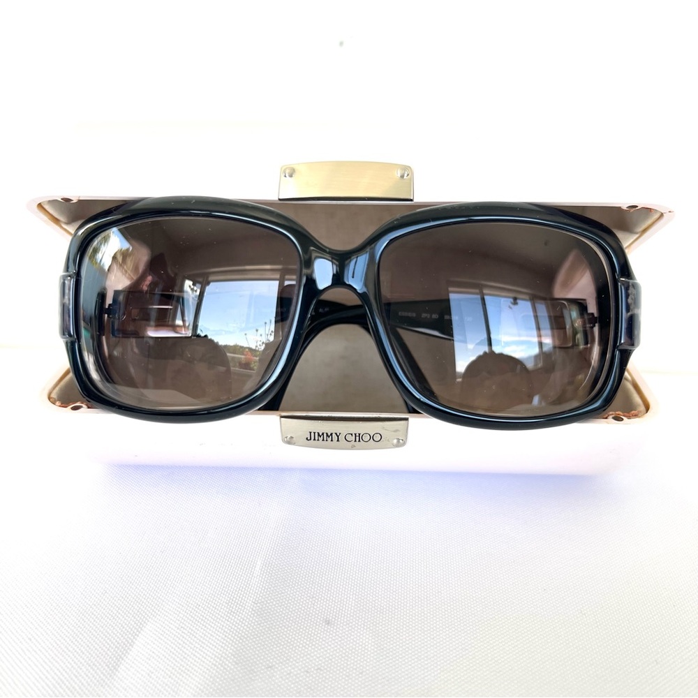 JIMMY CHOO Italy Essie ZP2 BD Rectangle Lenses Leopard w Silver Frame Glasses - Picture 2 of 15